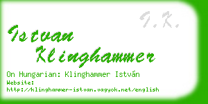 istvan klinghammer business card